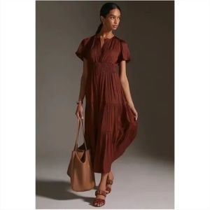 Anthropologie Somerset Dress Brown XXS NWT